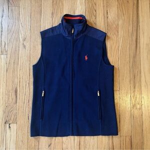 Ralph Lauren Golf Women’s Blue Cotton Blend Zip Vest Pony Small